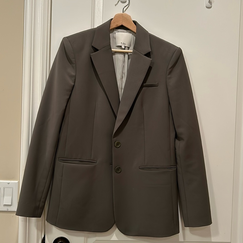 Tibi double breasted wool blazer